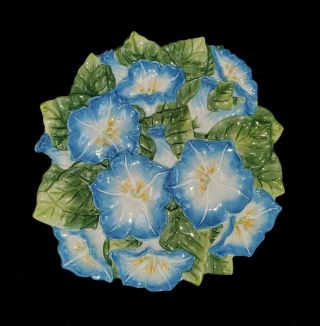 Fitz And Floyd Spring Fling Florals Decorative Plate Blue Morning Glory Flowers