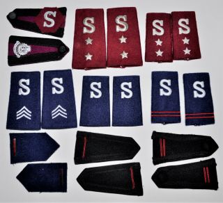 9 Pairs Salvation Army Epaulets & Shoulder Slip - Ons Officer Soldier Cadets