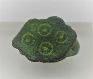 Detector Finds Ancient Roman Bronze Ring With Rings And Dots Pattern
