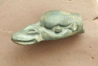 Ancient Roman Bronze Head Of Swan,  Quality L=30x14x8mm 13,  4grams