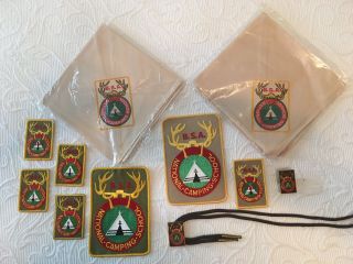 Boy Scout National Camping School Neckerchiefs,  Patches,  Slide,  Bolo Tie