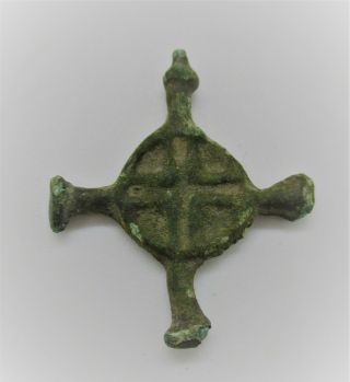 Ancient Byzantine Bronze Crusaders Cross Amulet Detector Finds