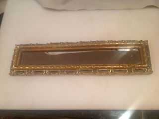 Vintage E.  A.  Riba Co.  Ornate Gold Tone Frame Mirror Brooklyn,  N.  Y.  14 3/4 X 4 "