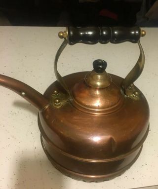 Vintage Simplex Solid Copper Tea Kettle Boiling Coil England