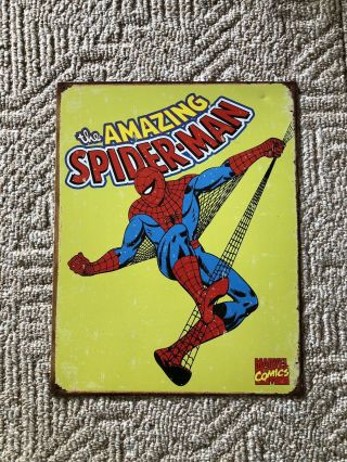 Spiderman Marvel Vintage Retro Tin Metal Sign 13 X 16in