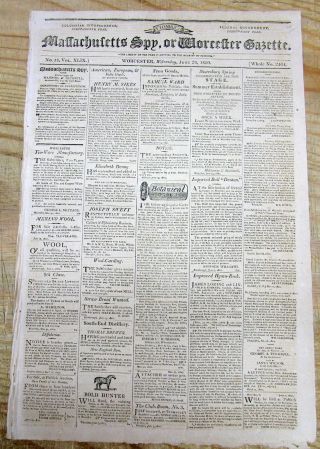 1820 Newspaper W 1776 John Adams Letter Announcing Declaration Of Independence