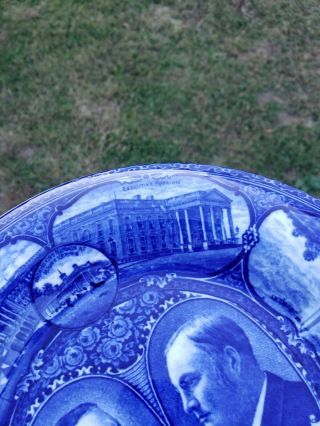 Antique President William Howard Taft Staffordshire Plate Flow Blue Washington 3