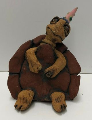 One Of A Kind Ceramic Party Turtle By Jennifer Rudkin