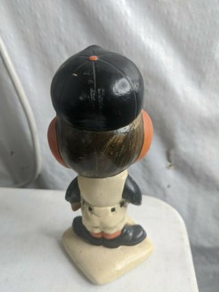 1960 ' s Baltimore Orioles Baseball Japan Nodder Bobblehead White Base Vintage 3