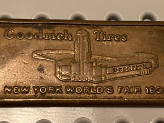 1939 York Worlds Fair Goodrich Tires Batteries Mini License Plate Key Chain 3