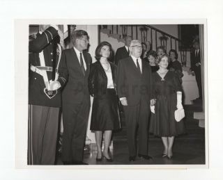 Jacqueline Kennedy And John F.  Kennedy,  Jfk - Vintage Wire Service Photo