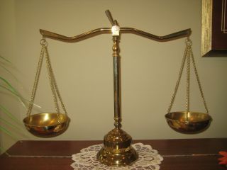 Vintage Scales Of Justice Balance Scales Solid Brass