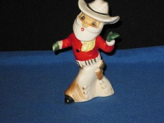 Vintage Holiday Christmas Single Salt Or Pepper Shaker Santa As Cowboy