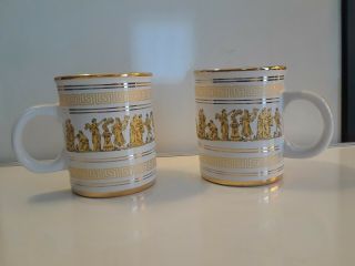 X2 Neofitou 24k Gold Handmade In Greece White Mugs