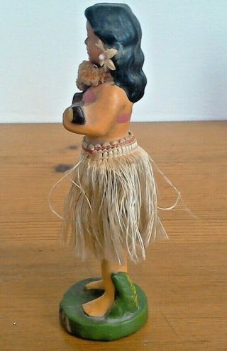 True Vintage Chalkware Dashboard Hula Girl Nodder Bobble Mid - Century Aloha 3