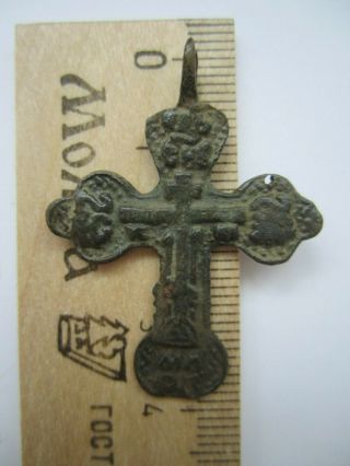 Ancient Bronze Cross Rare.  Religious Artifact 17 Century.  39mm.  K119