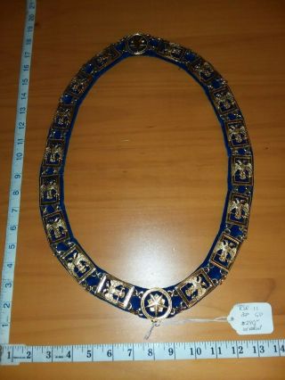 Vtg Masonic 32nd Scottish Rite Gold Chain Collar C.  E.  Ward Inc London Oh 002