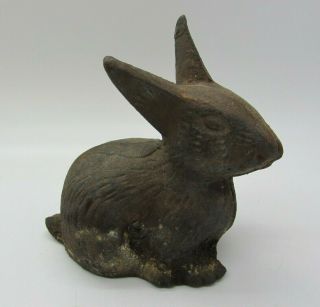 Antique Vintage Cast Iron Rabbit Bunny Figurine Bookend Doorstop