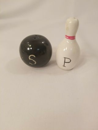 Vintage Go - With Bowling Pin And Bowling Ball Salt And Pepper Shakers