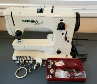 Vintage Bernina Record 530 Sewing Machine W/ 8 Feet