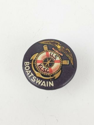 Rare Early 1900s Boatswain US VLSC Volunteer Life Saving Corps Celluloid Button 2
