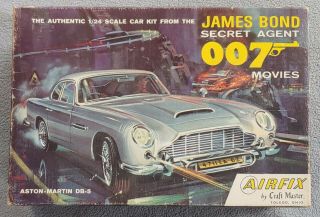 Vintage Airfix James Bond Secret Agent 007 Aston Martin Db - 5 1966