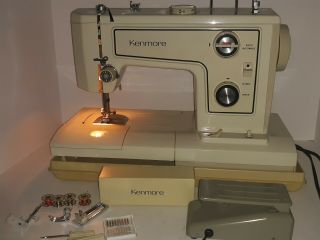 Vintage Kenmore Heavy Duty Metal Sewing Machine Model 148 - 15600,  Foot Pedal,  Case