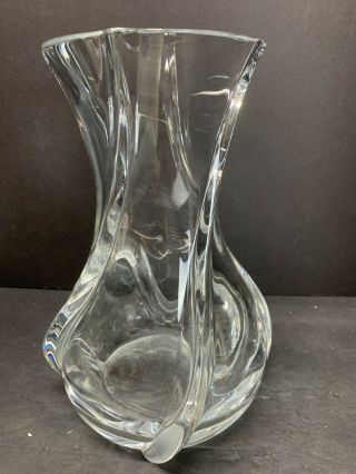 Vtg Baccarat France Heavy Crystal Large Serpentine Vase 10 " Tall 5 Lbs