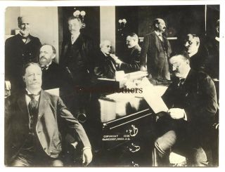 Vintage 1906 President Theodore Roosevelt W/ Sec Of War Taft Photo By Clinedinst