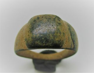 Detector Finds Ancient Bronze Finger Ring With Protruding Bezel