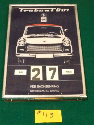 Trabant 601 Veb Sachsenring Automobilwerke Zwickau Hungarian/magyar Calendar Old