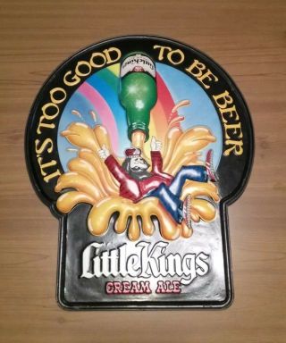 Vintage Schoenling Brewing Co.  Little Kings Cream Ale Soda Pop Sign Advertising