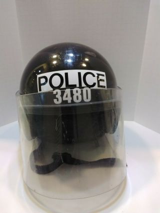 British Police Anti Riot Protective Helmet With Face Shield Large