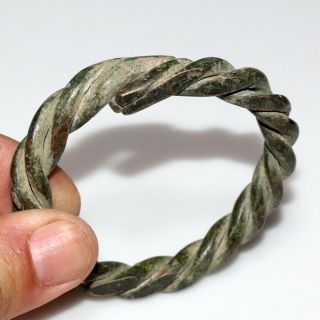 Circa 1500 - 1000 Bc Ancient Celtic Twisted Bronze Bracelet
