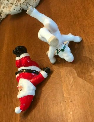 Vintage Christmas Fitz & Floyd Tumbling Santa & Reindeer Ceramic Decor