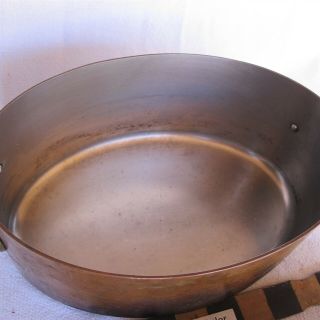 Vtg Mauviel France made Heavy Copper / Stainless lined Oval Casserole Pan 10 1/4 2