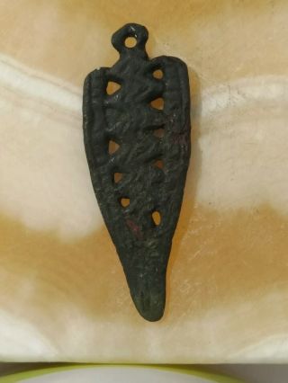 Ancient Viking Copper Amulet Pendant 12 - 14 Century.