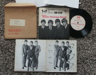 Beatles Vintage 1964 Uk " Beatles Christmas Record " With Insert & Mailer