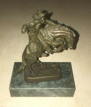Bucking Bronco Frederick Remington Bronze Horse Statue 1960’s