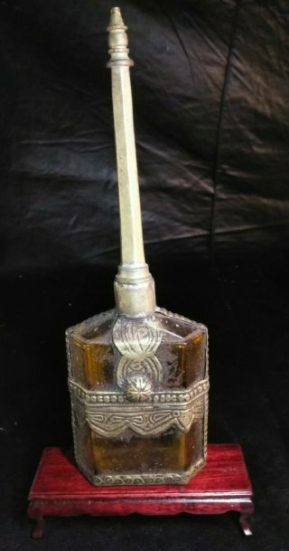 19c Ross Water Jar Bronze Bottle Perfume Carved Snuff Bottle Statue Peking Glass