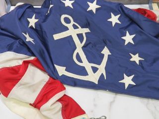 Vtg Lg Dura Lite Nylon 13 Stars Us American Flag W Anchor Boat Ship Yacht 3 