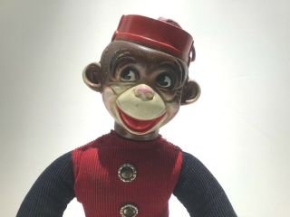 Vintage Carnival Prize Bellhop Organ Grinder Monkey Celluloid Head & Hands Japan
