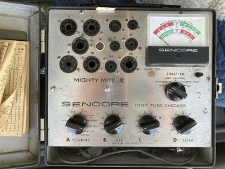 Vintage Sencore TC142 Tube Checker Mighty Mite V with set up book Radio Stereo 3
