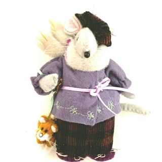Maus Haus Ooak French Mouse With Cat Folk Art Handmade Diana Boud 2002 Signed