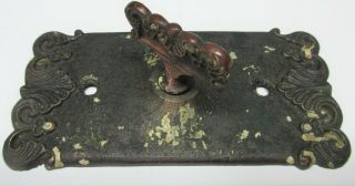 Antique Victorian Cast Brass & Copper Twist Door Bell Turn Knob & Backing Plate