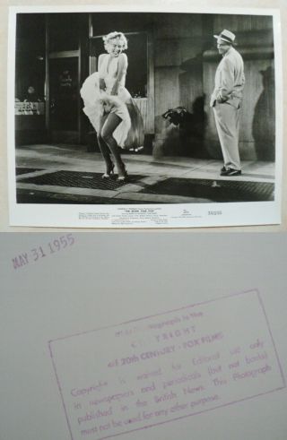 Marilyn Monroe 1955 Vintage 20th Century Fox Press Photo Calendar Girl