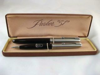 Vintage Parker 51 Pen And Pencil Set With Case