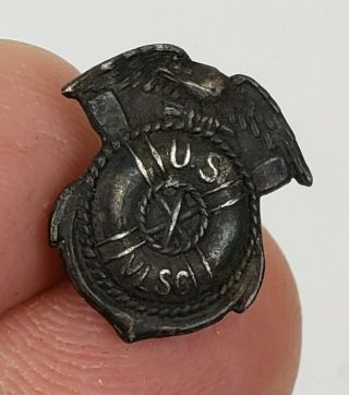 Rare Early 1900 ' s US VLSC Volunteer Life Saving Corps Small Size Screw Back Pin 3