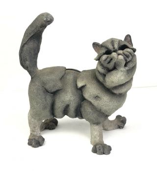 Country Artists A Breed Apart Posh Gray Persian Cat Figurine 2002 Gray 8”x8”