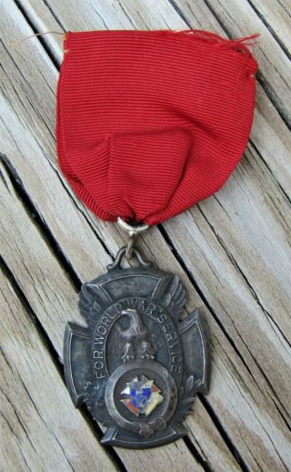 Vintage 1920 Knights Of Columbus Wwi Service Medal.  Named.  Sterling Silver